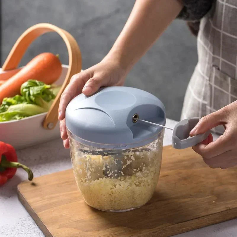 Picador Triturador de Vegetales Manual- Corta Ajo, Cebolla y Carne sin Esfuerzo